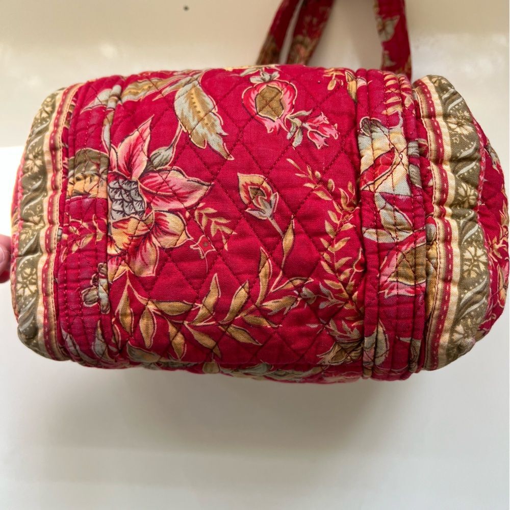 Quilted Shoulder Bag Mini Floral Raspberry Red Cottage Y2K - Picture 4 of 11
